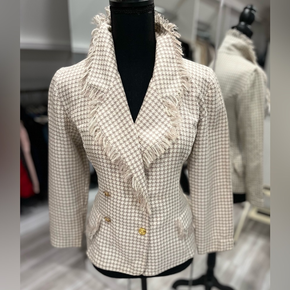 C inspired double breasted jacket with C inspired buttons. Size 0